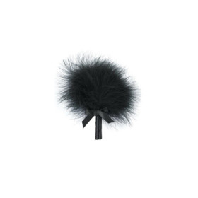 Plumeau noir avec noeud satiné 